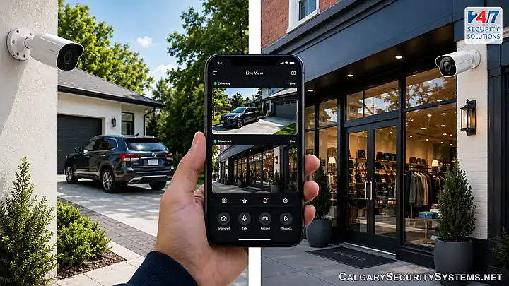 Video surveillance systems in Calgary with indoor and outdoor security cameras