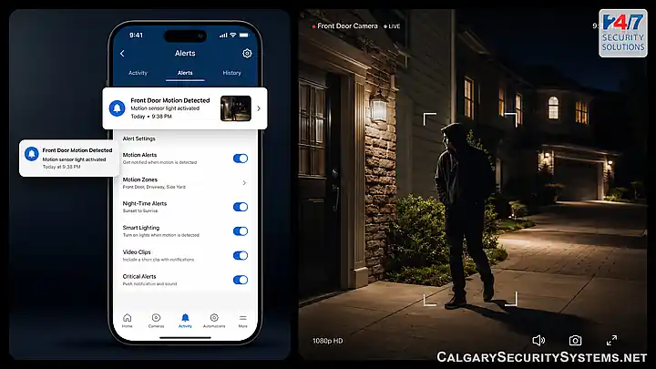 Mobile security alertas and notifications for alarm systems in Calgary
